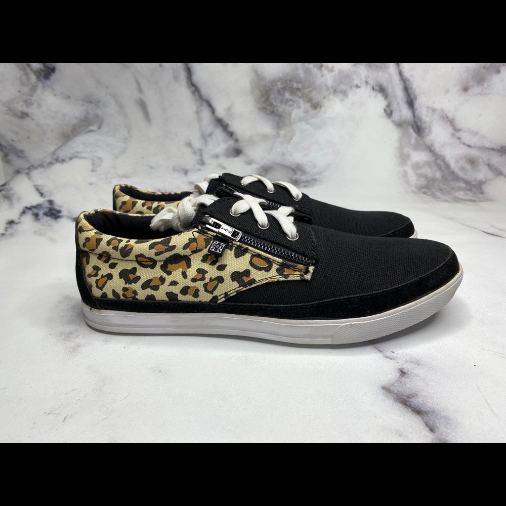 T.U.X Black and Leopard Print Shoes